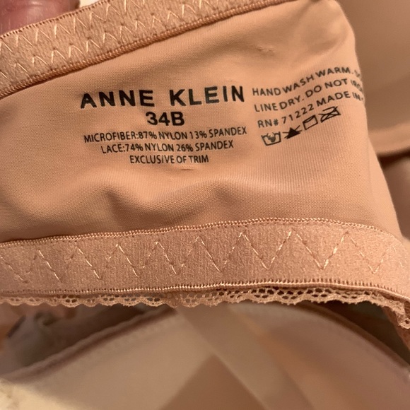 Anne Klein 34B T-Shirt Bra Lace Trim 3 Packs Bundle High Quality Floral Gray Tan - Picture 7 of 9